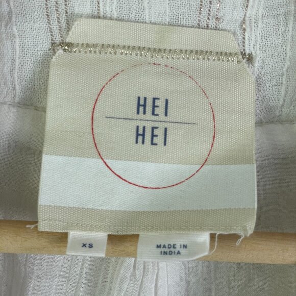 HEI HEI ANTHROPOLOGIE Womens XS Kimono Jacket Metallic Striped Lagenlook - Picture 11 of 13